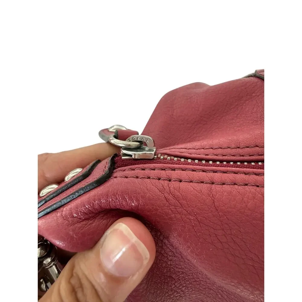 Coach Ashley Raspberry Pink Pebbled Leather Satchel Bag F15445